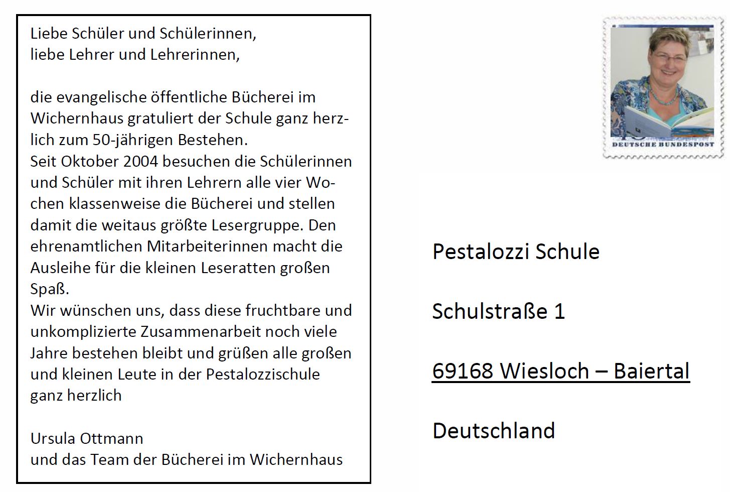 Postkarte-Bücherein-Wichernhaus-Rückseite